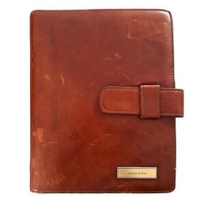 DAY-TIMER Brown Leather Notebook Planner 9.5”x 9.5”x 1.5”